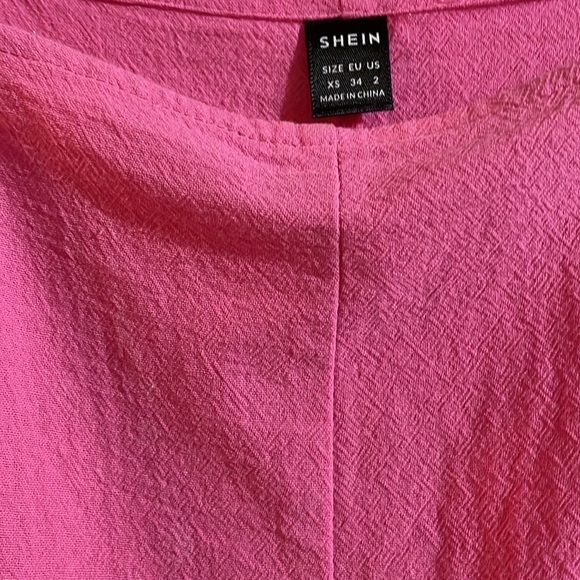 Barbie Pink pentifold Overalls SZ:S Romper Front Patch Pocket Ties on Shoulders - Picture 6 of 10